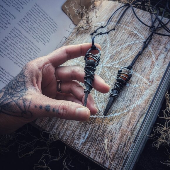 Witch Nail with Carnelian Necklace - Picture 2 of 4